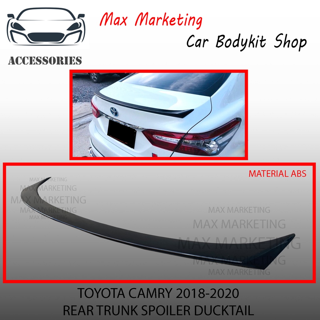 TOYOTA CAMRY 2018-2020 REAR TRUNK SPOILER DUCKTAIL WITH BLACK PAINT ABS ...