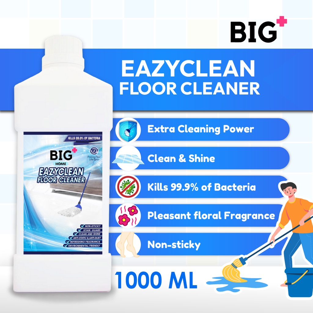 BIG+ EazyClean Floor Cleaner Liquid (1000ml) Tiles Vinyl Wood Flooring ...