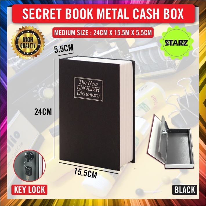 Secret Book Metal Cash Box / Dictionary Metal Book Cash Box / Metal ...
