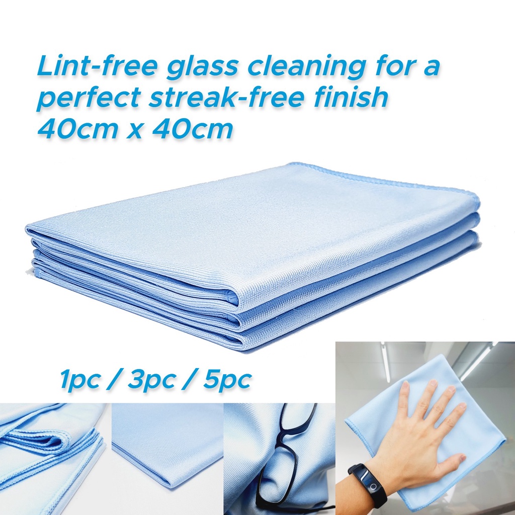 GLASS CLEANING LINTFREE MICROFIBER TOWEL CLOTH 40CM X 40CM Shopee Malaysia