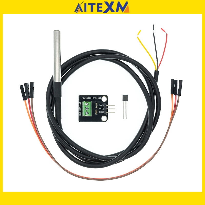 DS18B20 Temperature Sensor Module Kit Waterproof 100CM Digital Sensor ...