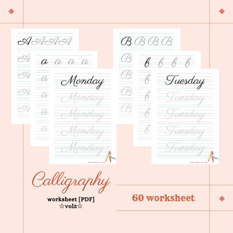 calligraphy worksheet pdf | printable calligraphy practicing sheets ...
