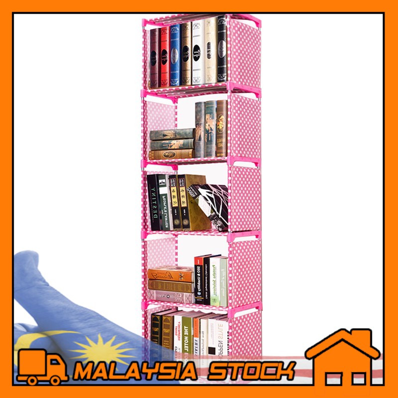 Korean DIY 6 Tiers 5 Columns Book Shelf Storage Rack | Rak Tempat Letak ...