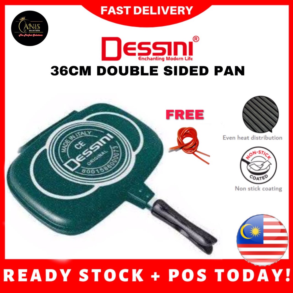 Dessini Double Pan Grill Multipurpose 36cm Ready Stock Shopee Malaysia