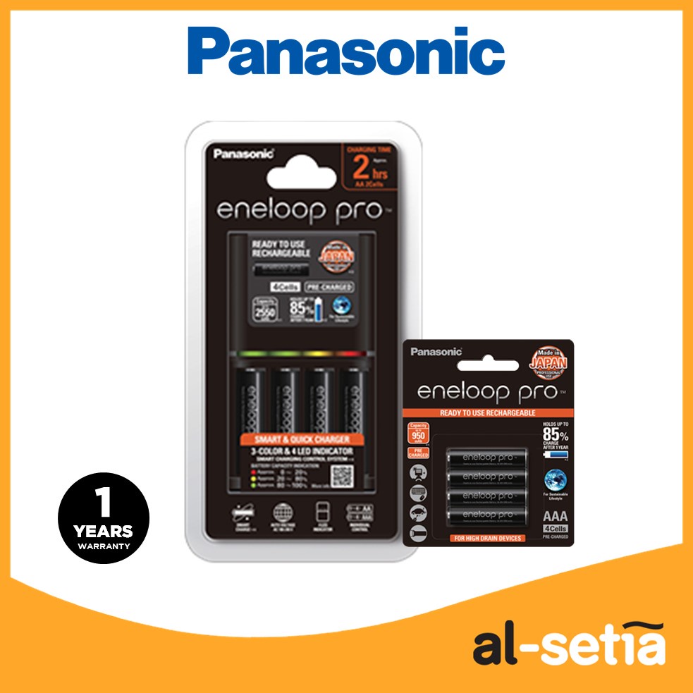 Panasonic Eneloop Pro Charger Battery Charger 4 Cells Aa 2550mah