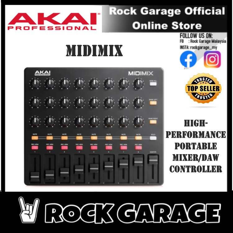 thumbnail image 2 of Akai Professional MIDImix USB MIDI Controller - Compact DAW Mixer For Music Production 2 of 9