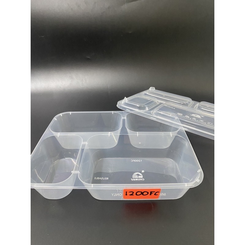 50pcs FC 1200 FC / QC 1200 QC CONTAINER SQUARE QUARTER COMPARTMENT ...