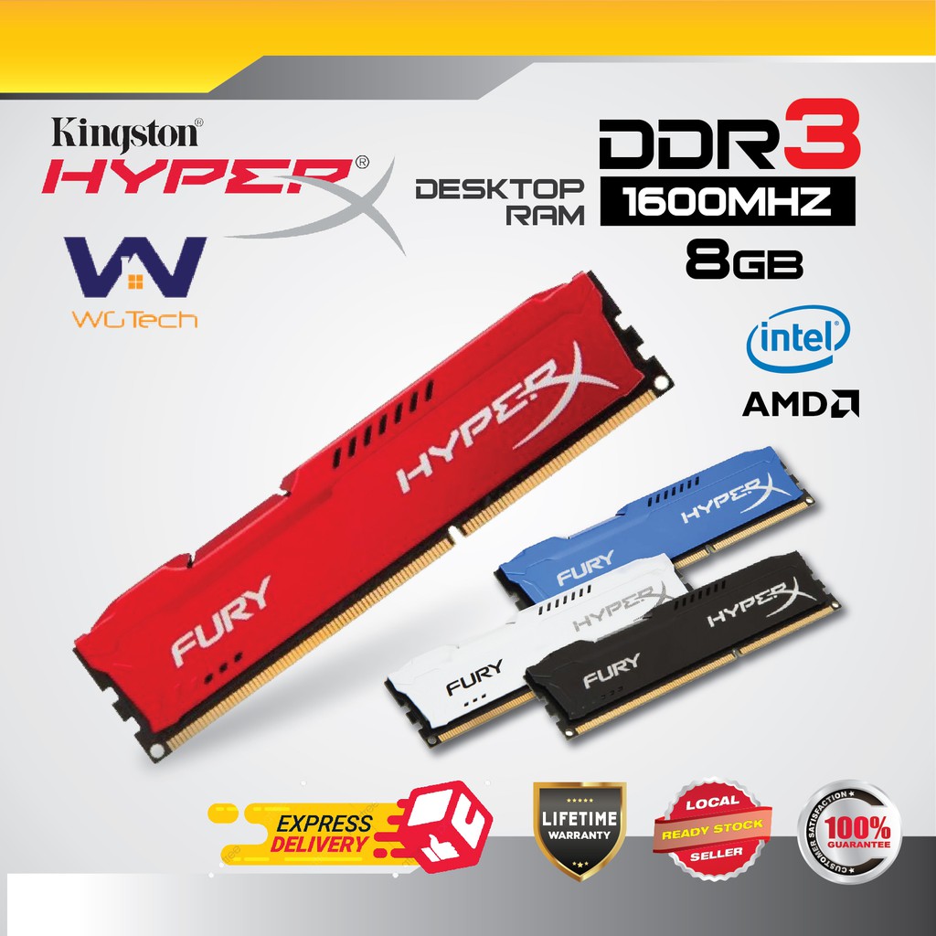 Hyperx fury 8gb ddr3 on sale 1600mhz