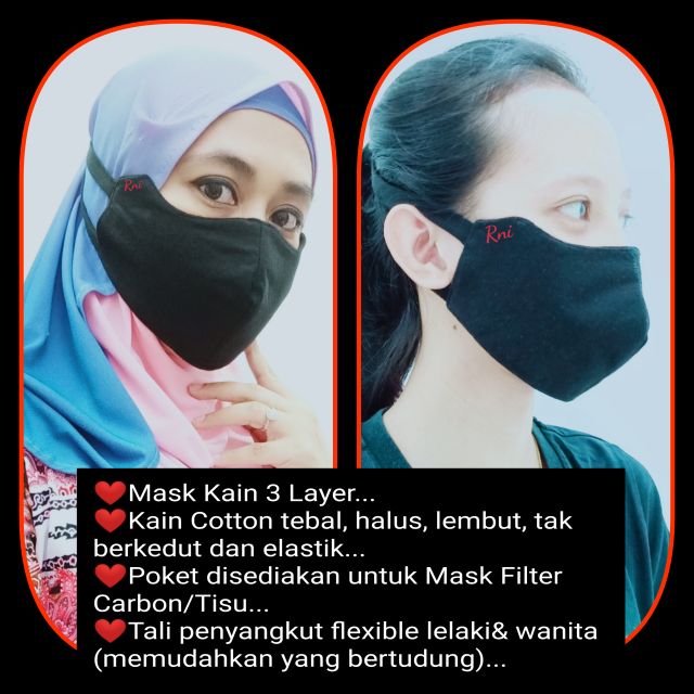 Face Mask Kain Bertali 🔥3 RM20🔥 | Shopee Malaysia