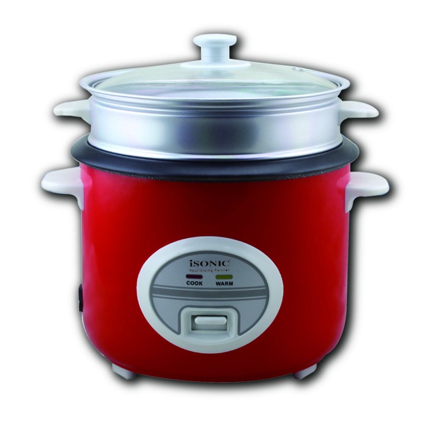 ISONIC RICE COOKER WITH STEAMER IRC-1804(RED) | Shopee Malaysia