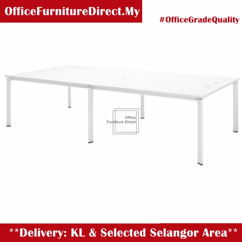UT60 4 Seater Workstation Office Table UTWB 127-4 157-4 187-4 White ...
