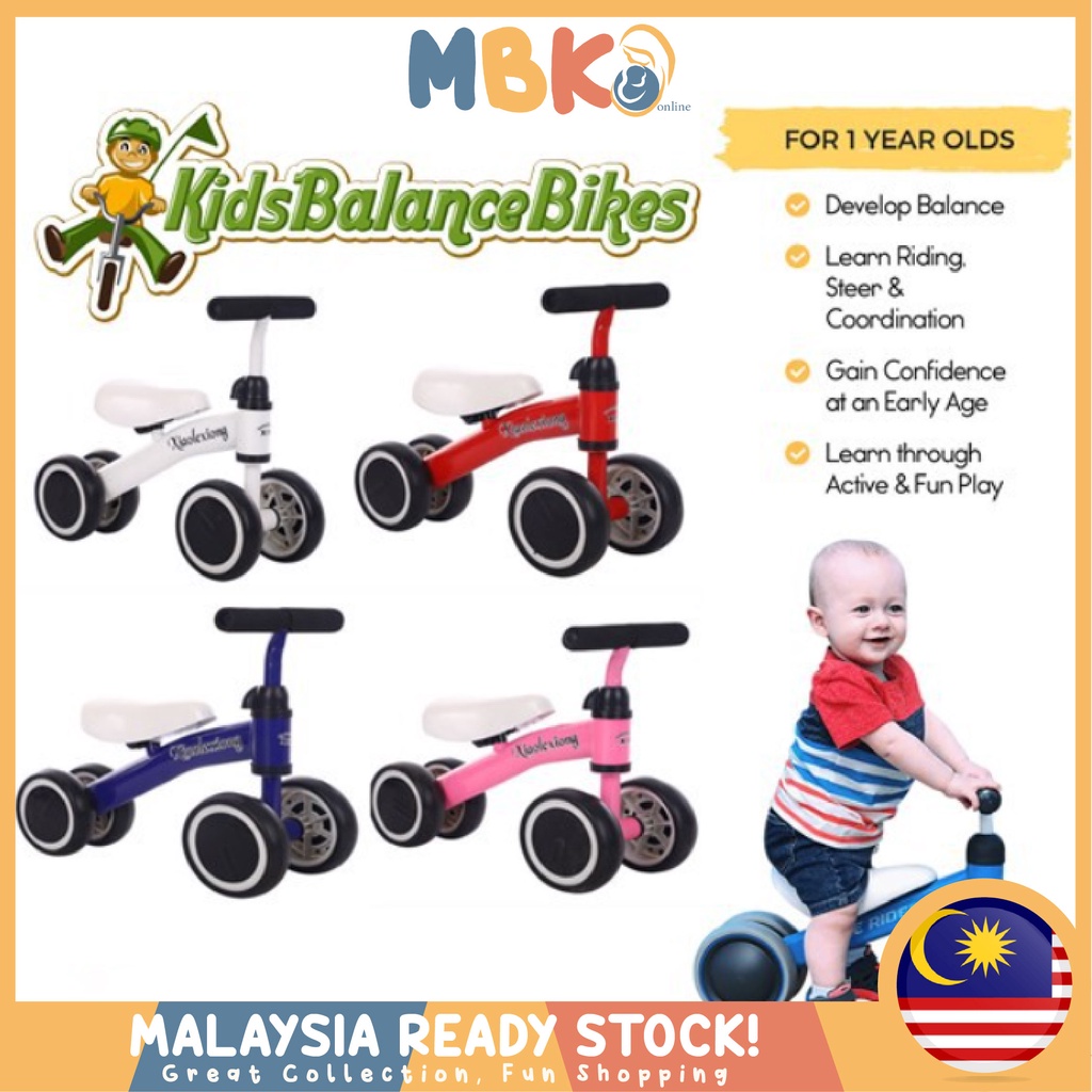 READY STOCK Baby Toddlers Mini Bike Kids Bicycle Glider Walker Bike No Pedal Baby Balance Push Bikes Basikal