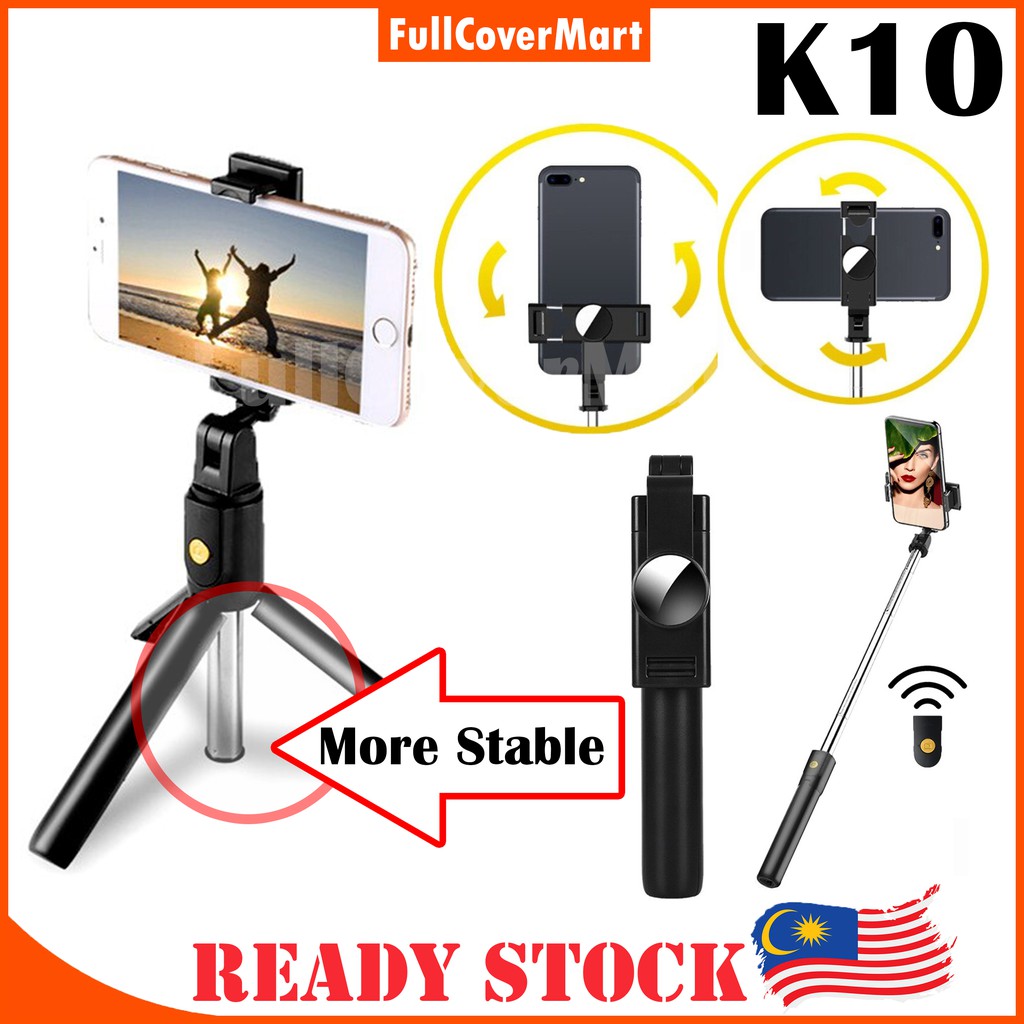 (T&M6) K07 / K10 360 Bluetooth Selfie Stick Integrated 3 in 1 Monopod