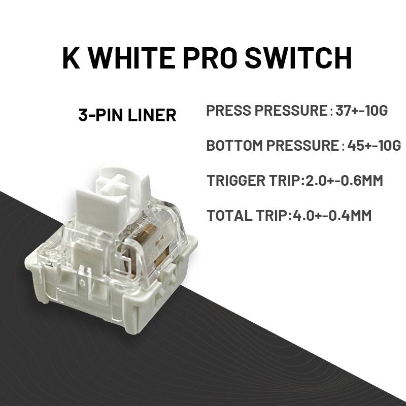 View of 10Pcs K White Pro Switch / Palm Bear Switch Linear Switches for ...