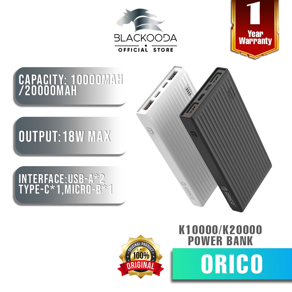 ORICO K10000/K2000010000mAh /20000MAH USB-A & Type-C & Micro B Smart ...