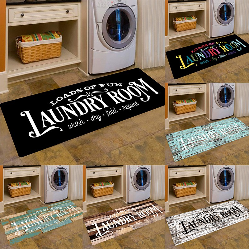 Laundry Room Runner Rug, Farmhouse Kitchen Floor Mat, NonSlip