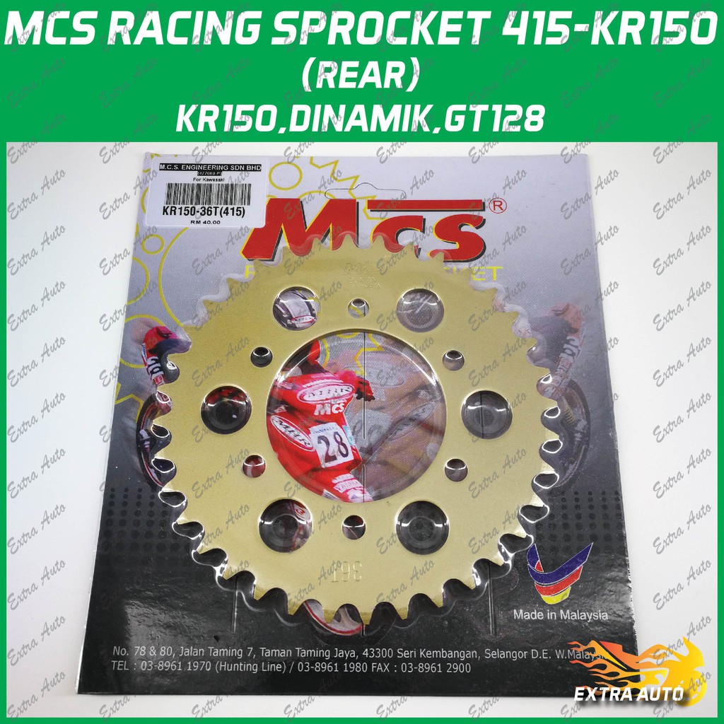415-KR150 Rear 30T~36T MCS Racing Sprocket Gold KR150 GT128 DINAMIK ...