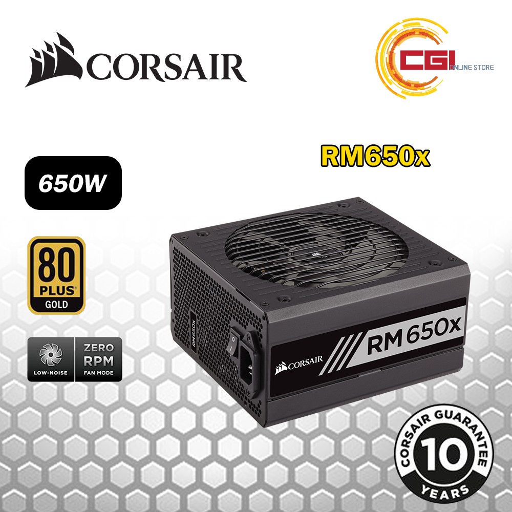 Corsair RM650x 650W 80PLUS Gold Certified Full Modular PSU (CP-9020178 ...