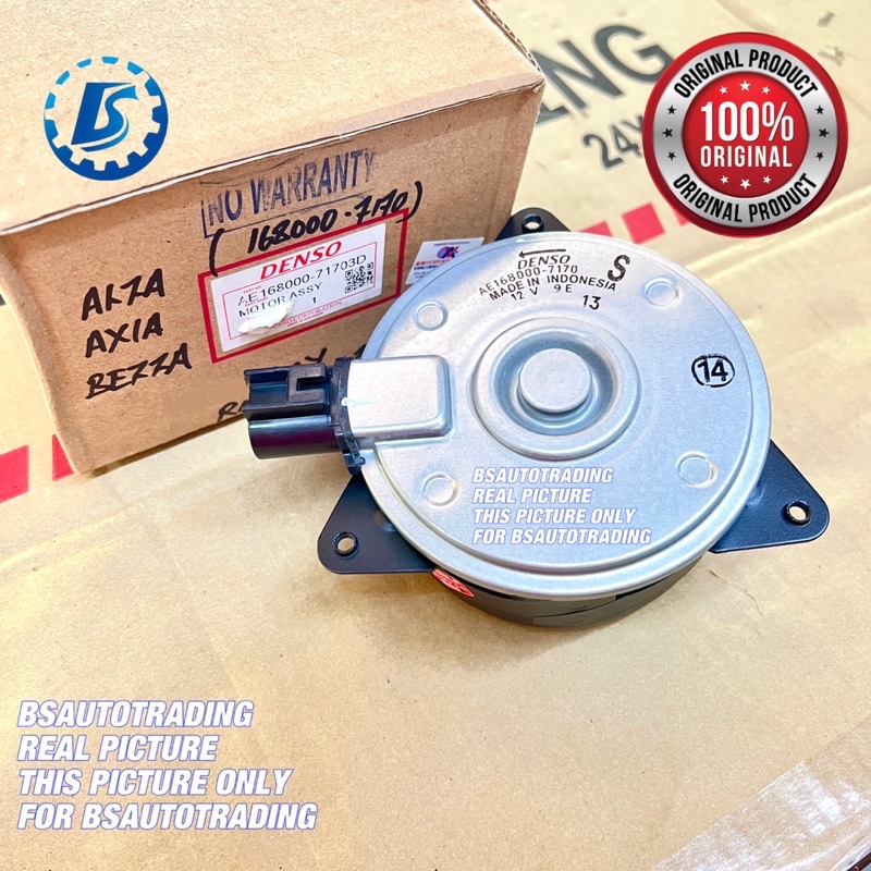 100% ORIGINAL DENSO RADIATOR FAN MOTOR PERODUA AXIA BEZZA ALZA 168000 ...