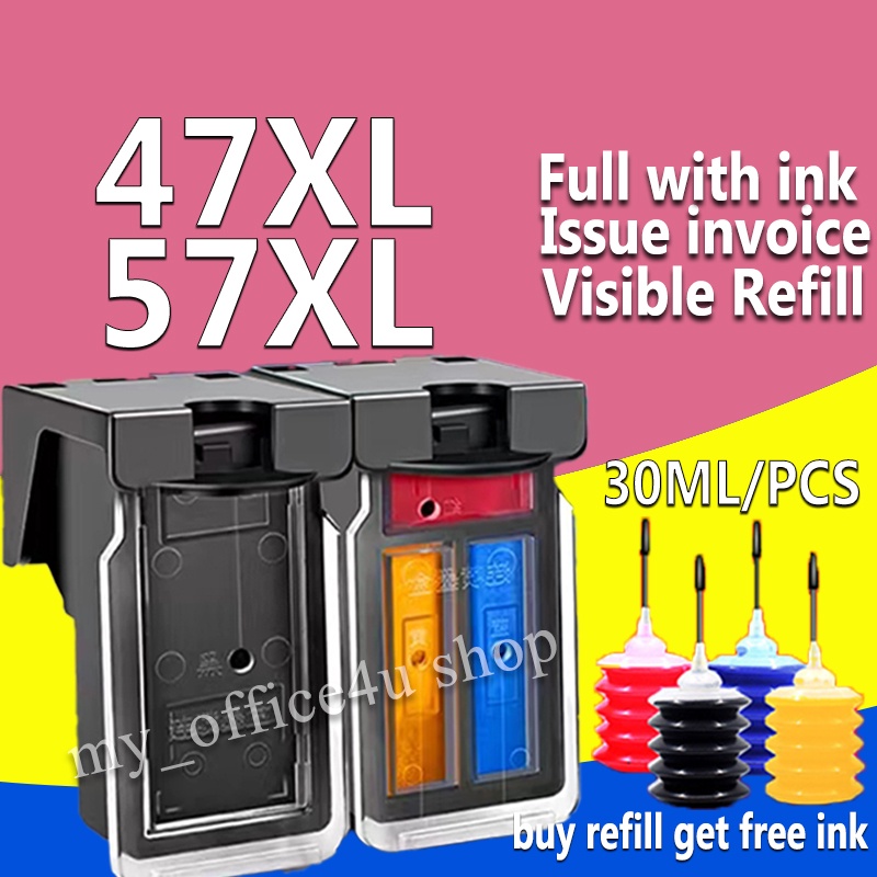 For Canon PG-47 BLACK CL-57 COLOR refillable ink Cartridge for Canon ...
