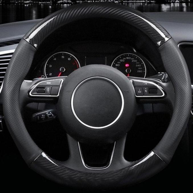 Genuine Leather Steering Wheel Holster Motif Carbon Toyota CALYA