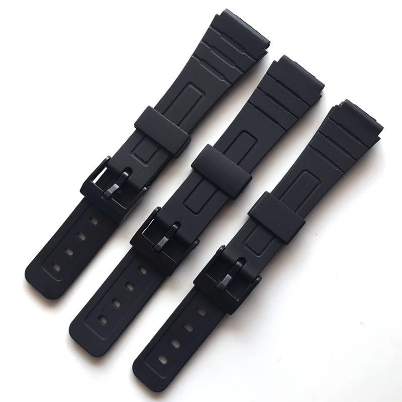 1 Pcs Casio Watch Strap F91W Q&Q 18mm PU Wrist Rubber Band Resin Tali ...