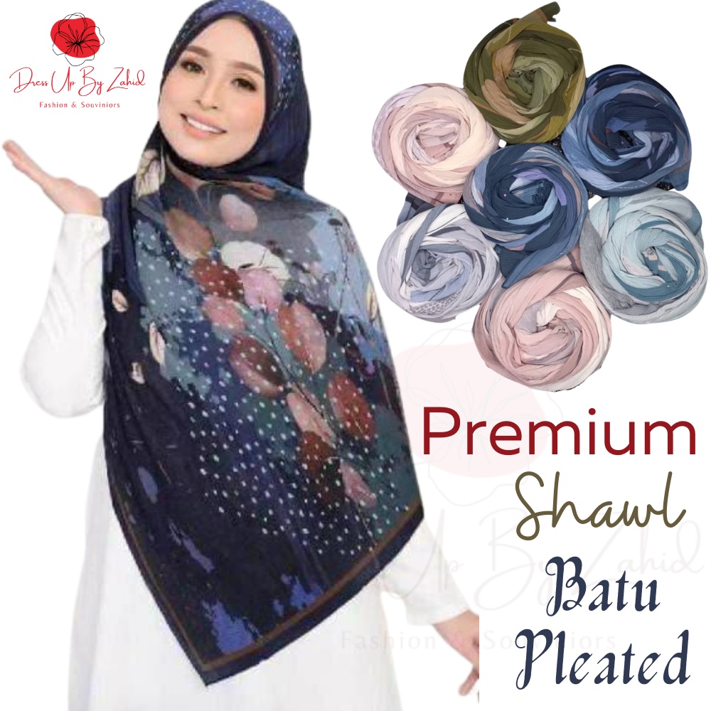 shawl crush pleated