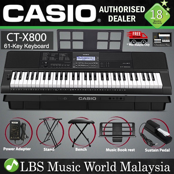 Casio Ct X800 61 Key Portable Keyboard Electronic Piano Bench Package