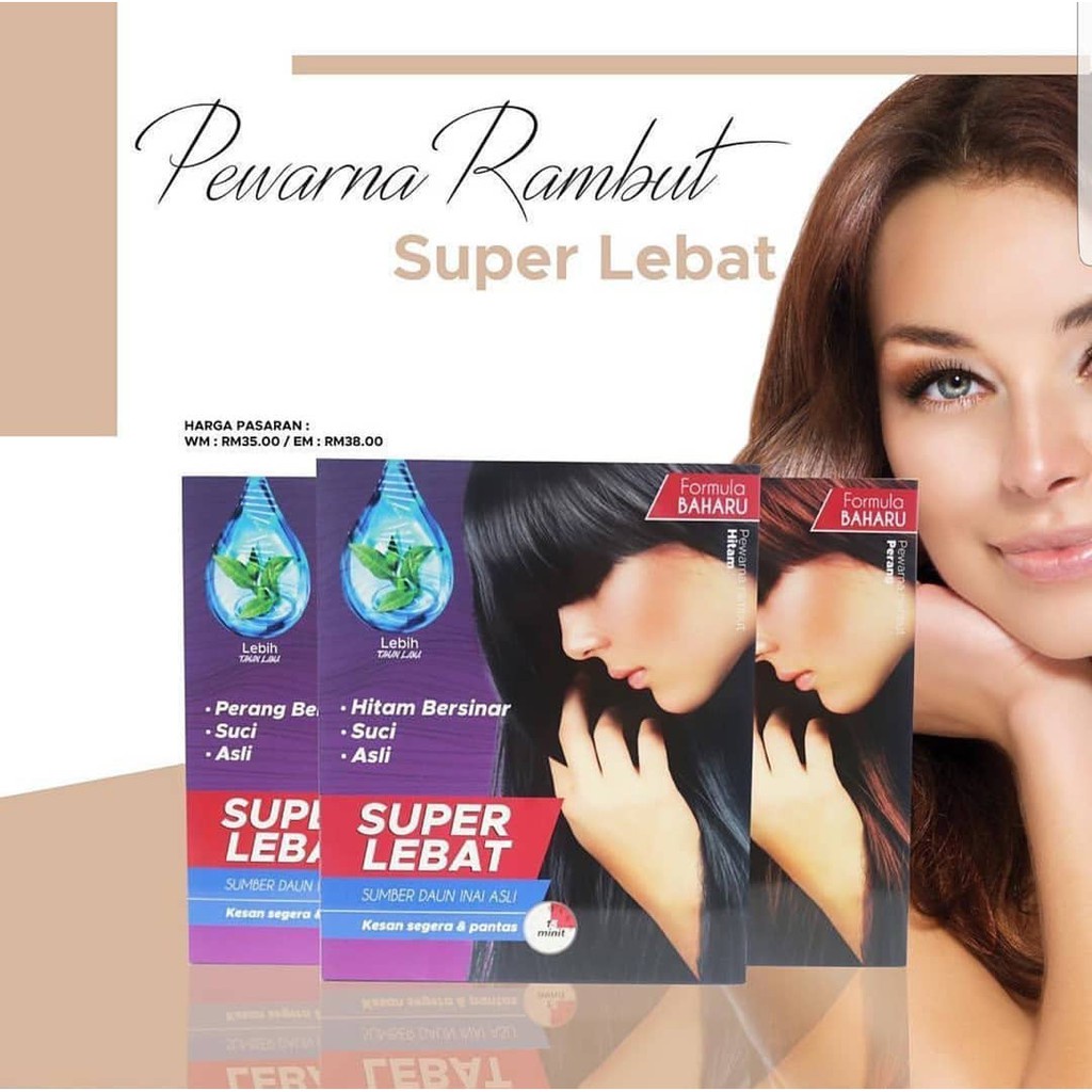 Dherbs Pewarna Rambut Super Lebat Set 4 In 1 Black And Brown Shopee