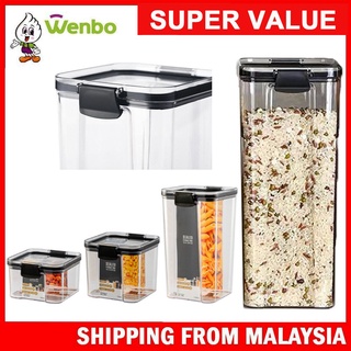 Food Storage Container Refrigerator Noodle Box Granary Transparent Sealed  Can With Lid Storage Bottle Kitchen Snack Storage Box