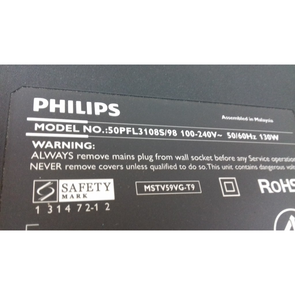 (BD229) PHILIPS 50PFL3108S/98 LED TV SPARE PART (有机測试) Shopee Malaysia