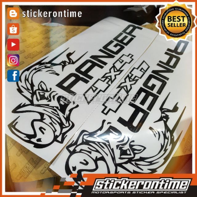 Car Side Sticker Ford Ranger Set (left & right) offroad 4x4 | Shopee ...
