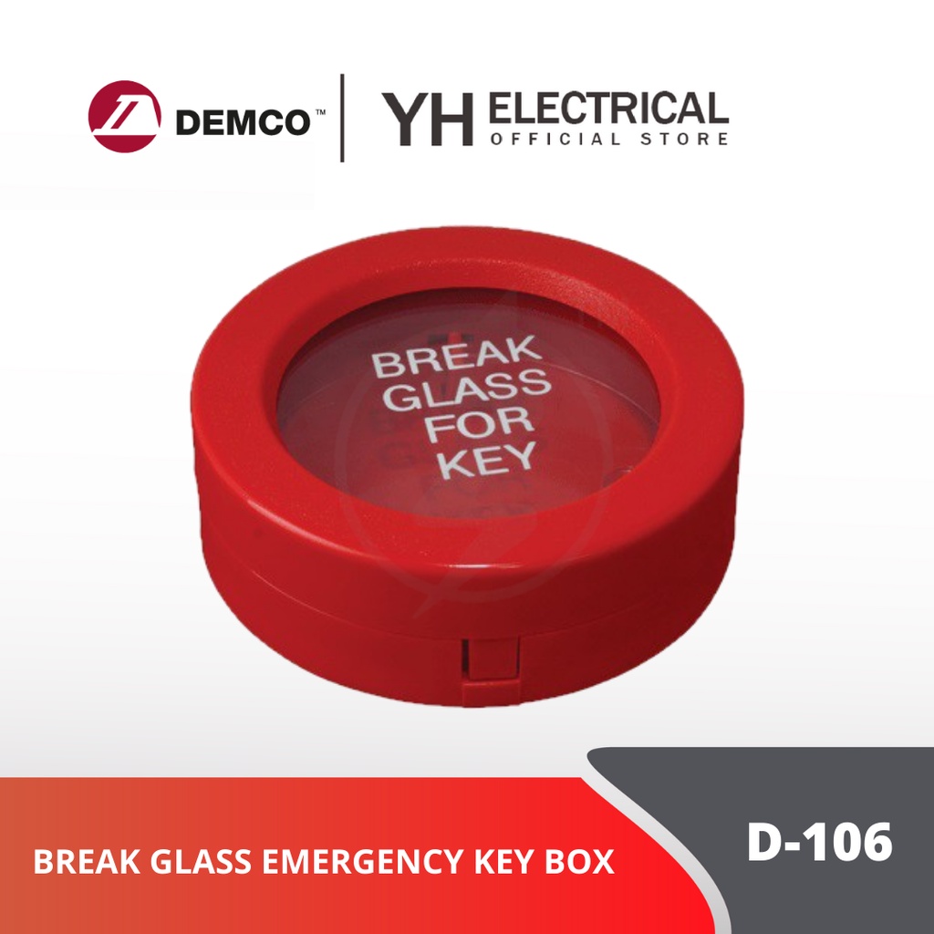DEMCO D106 ROUND BREAK GLASS EMERGENCY KEY BOX 100 ORIGINAL / KOTAK
