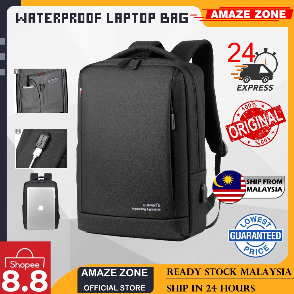 (READY STOCK MY) Business Waterproof Backpack Laptop Computer Bag with ...