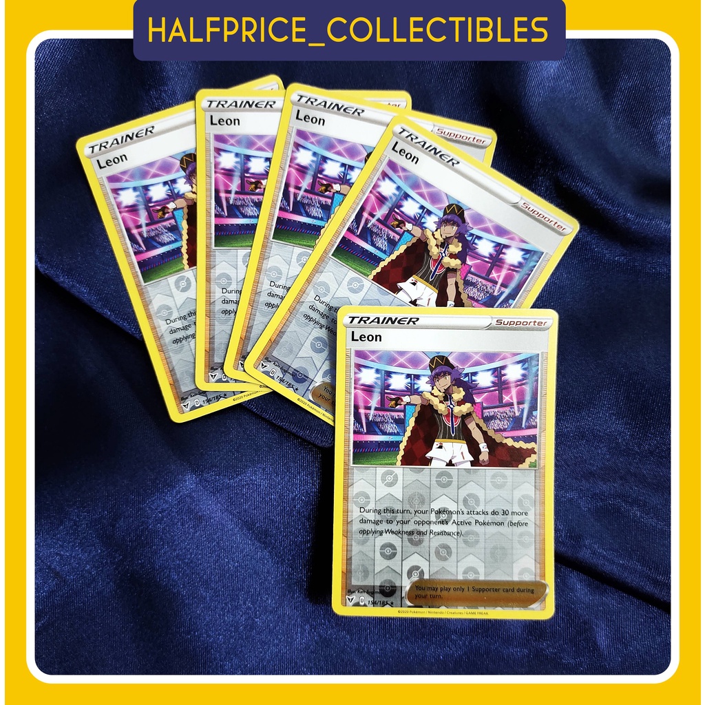 [ POKEMON TCG ] LEON SUPPORTER SET VIVID VOLTAGE REVERSE HOLO STAR