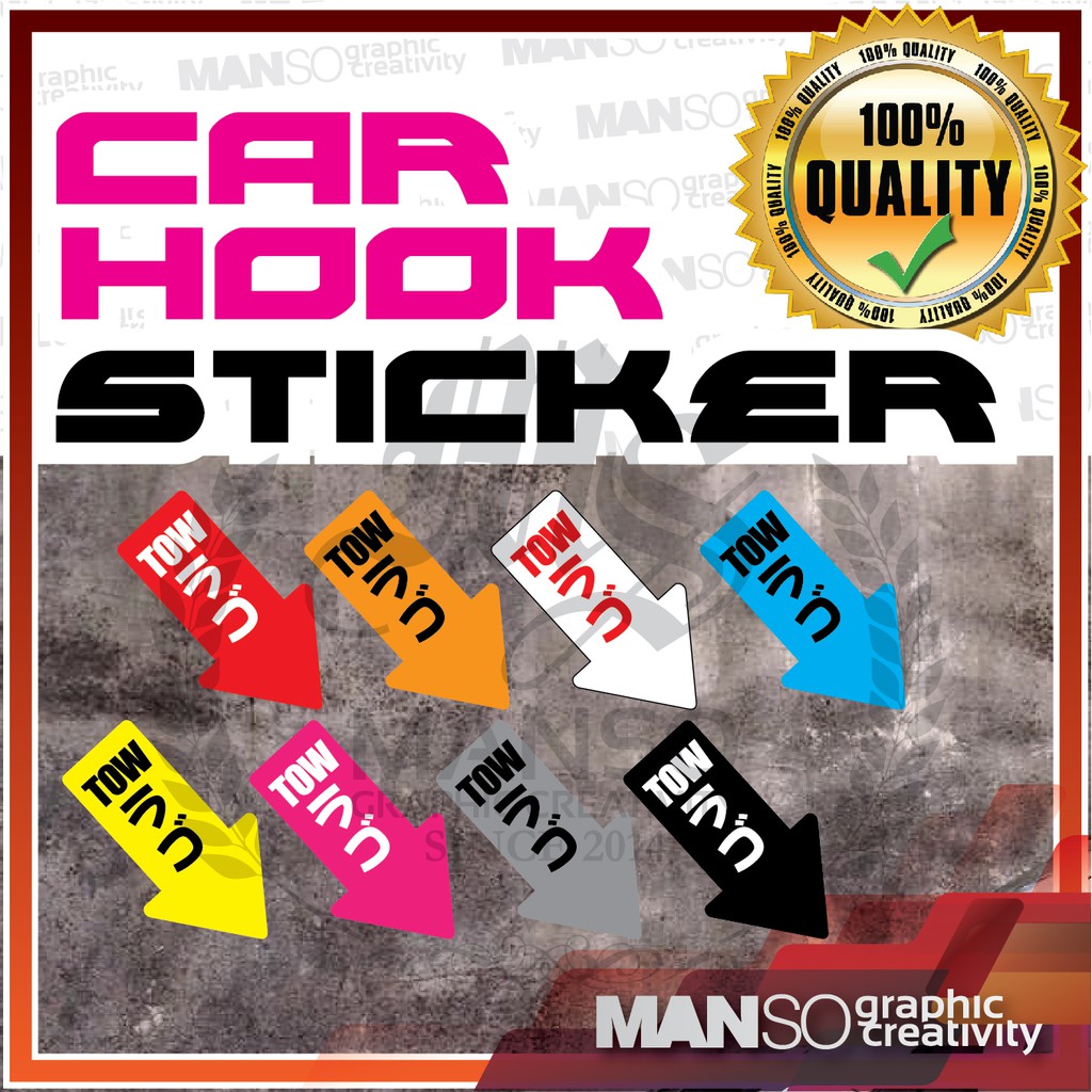 Car Hook Sticker Tow Sticker Racing Car Sticker Decal Toyota Honda ...