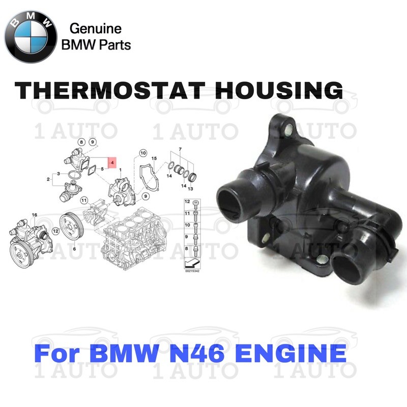 GENUINE BMW PARTS THERMOSTAT HOUSING BMW E46 320i E90 318i 320i E87