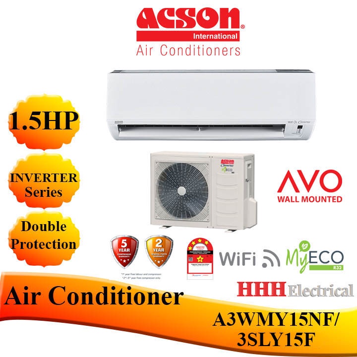 ACSON 1.5HP AVO Series R32 INVERTER WIFI Connected Air Conditioner ...