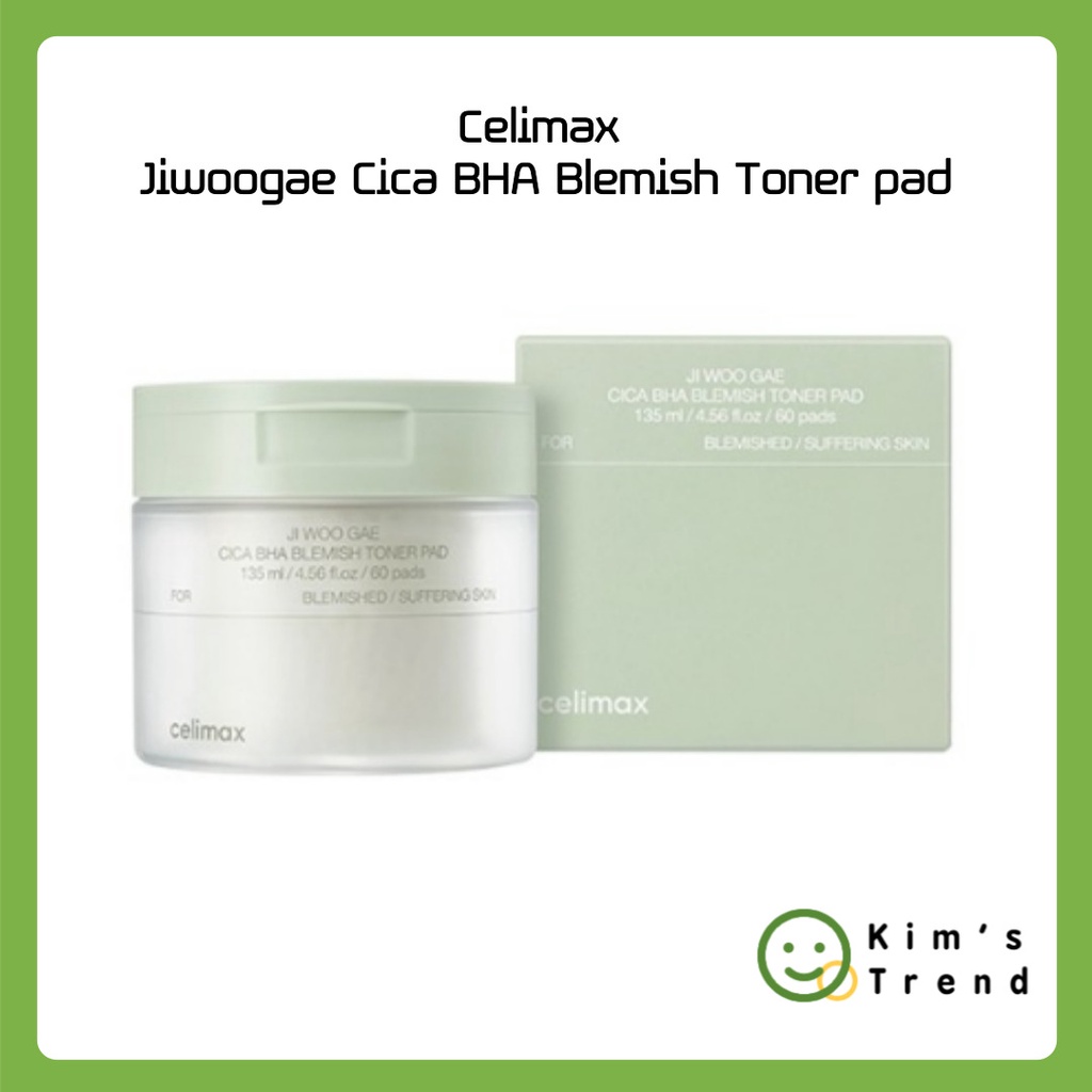 [Celimax] Jiwoogae Cica BHA Blemish Toner pad (170ml / 60pads) Korean ...