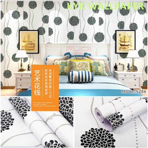 KYK 15 Design PVC Waterproof Wallpaper Sticker Kerawang Self adhensive