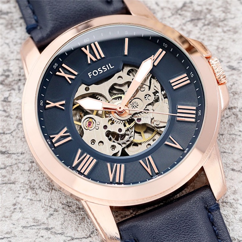 Clearance Sales FOSSIL Automatic Mechanical watches Leather strap