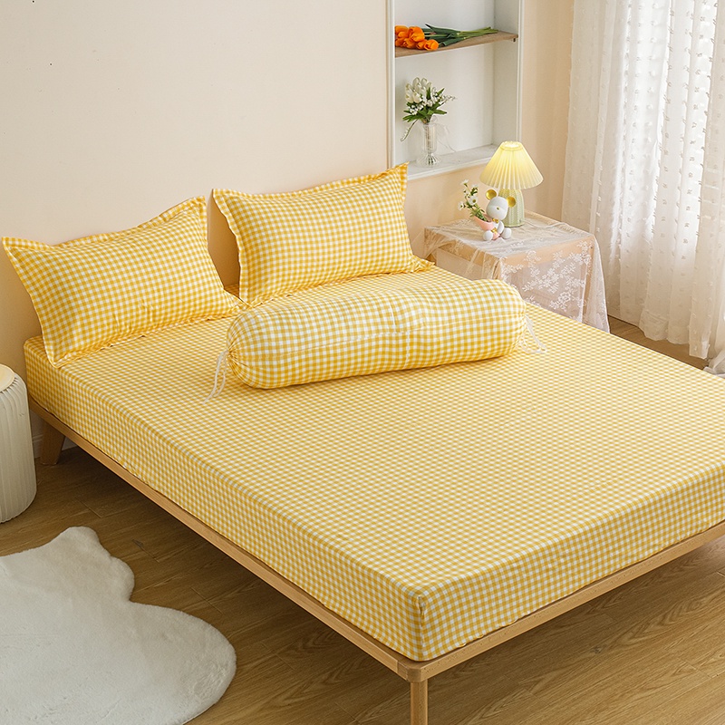 Muji style Bedsheet cotton 4in1 bedding set King Queen Super Single