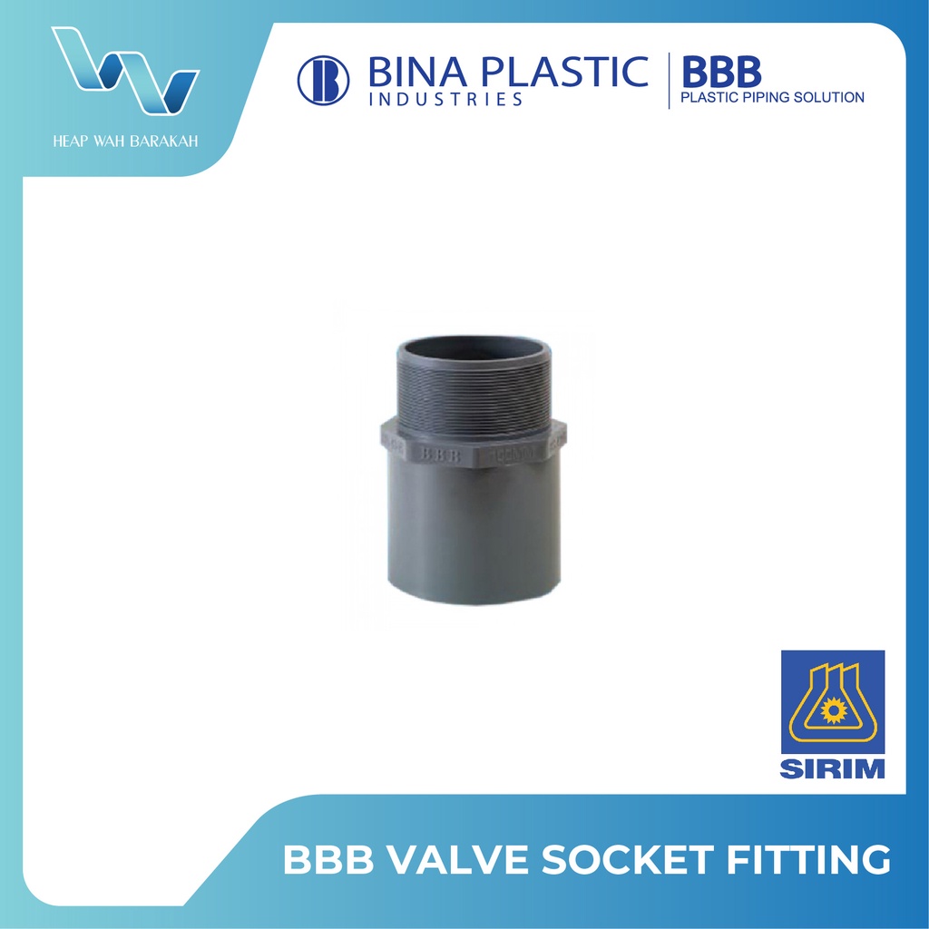 BBB PVC VALVE SOCKET FITTING 15MM - 40MM (SIRIM CERTIFIED) | Shopee ...