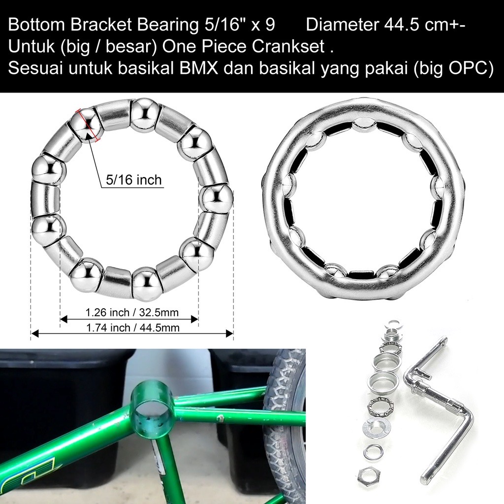 1PC] Bicycle Bearing & Bering Basikal Cycling Part Ball Bearing Ball  Retainer Rim Wheelset Crank BB Headset Stem Fork
