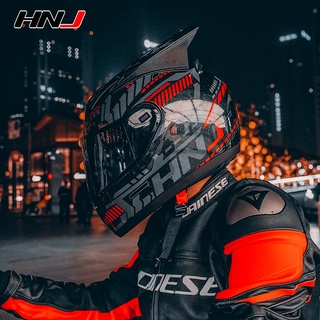 HNJ Motorcycle Helmet Full Face Motor Electric Motorbike Ride topi