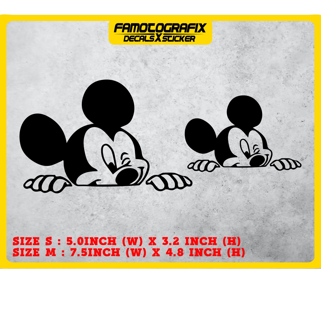 STICKER MICKEY MOUSE TYPE 1 CAR STICKER KERETA MYVI VIVA AXIA ARUZ ALZA