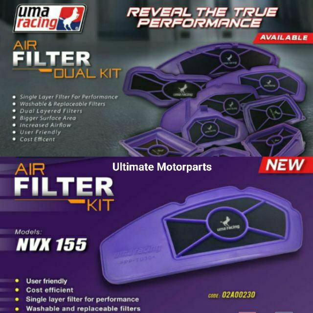 UMA RACING ORIGINAL AIR FILTER DUAL Y15ZR RS150R NVX155 NVX R15 MT15 Shopee Malaysia