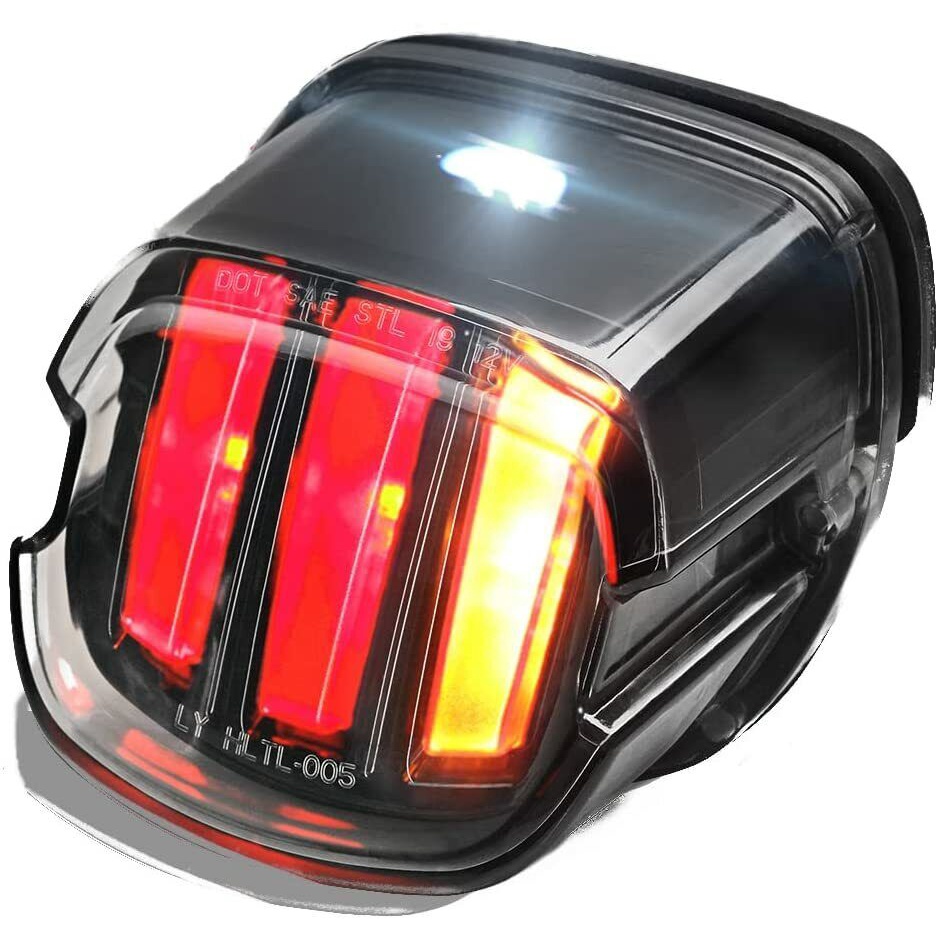 Remaiw 22-LED Smoke Tail Brake Light For Harley Touring, Sportster, Dyna – Laydown Style, Not DOT Approved - View #10