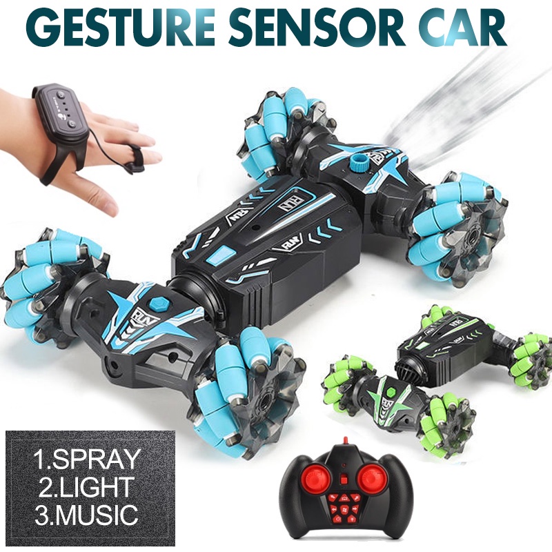【READY STOCK】RC Stunt Car Hand Gesture Remote Control 4x4 LED Rc Car  Drift kereta control Kereta Mainan kids toys mainan budak