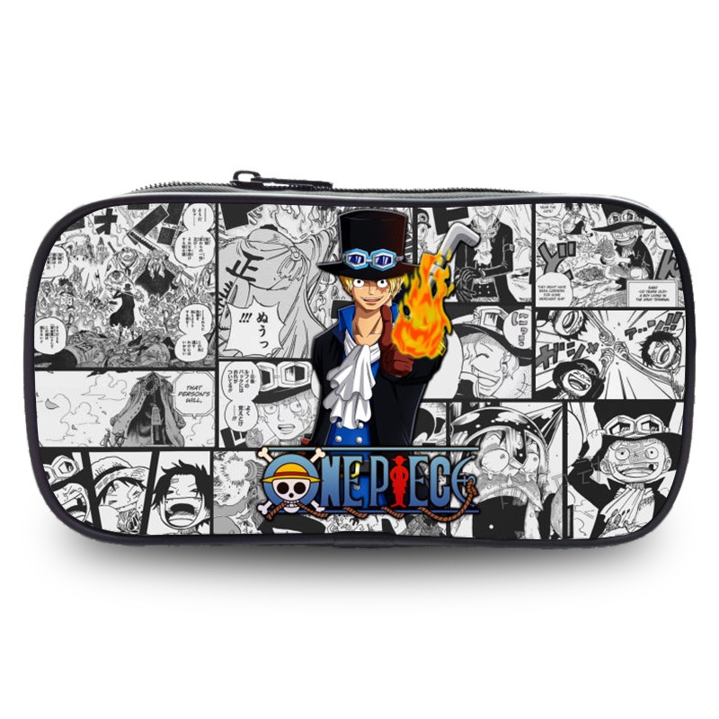 Aie ONE PIECE Pencil case Kids Monkey D. Luffy Cartoon Pen Bag Students Large Capacity
